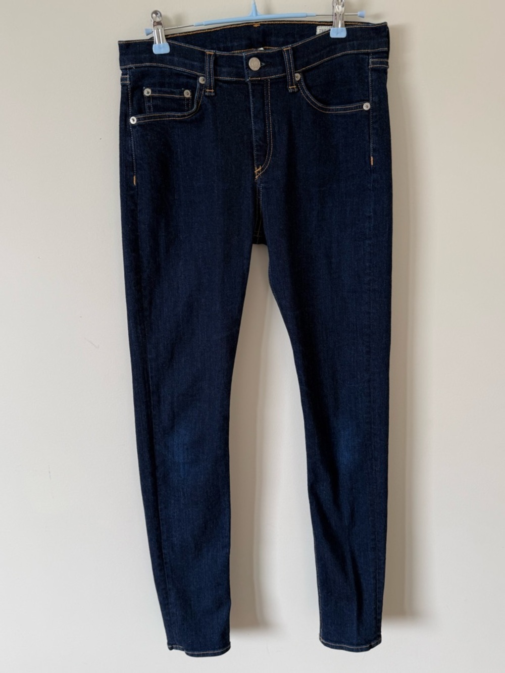 89. | rag & bone | Dark Blue Skinny Jeans with Back Pocket Logo - Picture 2 of 8